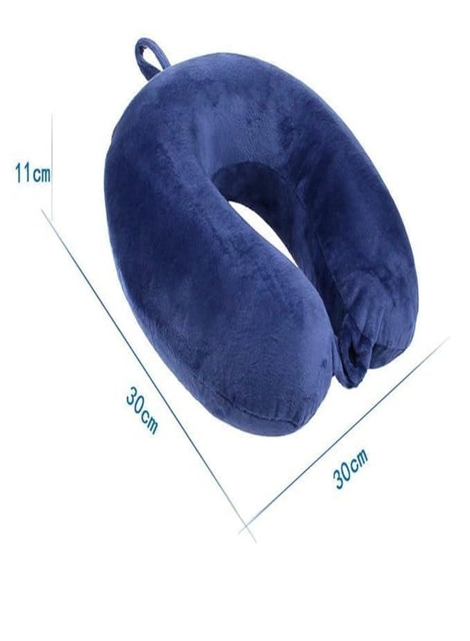 Minitul Neck Pillow for Travel, Travel Pillow for Flights, Memory Foam Neck Pillow, Travel Neck Pillow with Velvet Soft Washable Cover, Flight Pillow for Neck for Men and Women (Blue), Pain Relief Pack of 1 - Image 2